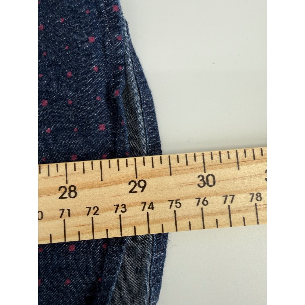 7‎ Diamonds Audio Tree Denim Stretch Woven Shirt Mens XXL Blue Dot SMK-6521 - Picture 5 of 7